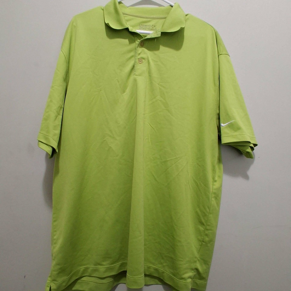Nike Golf Dri FIT Polo Shirt Mens XL‎ Lime Green Short Sleeve Performance
